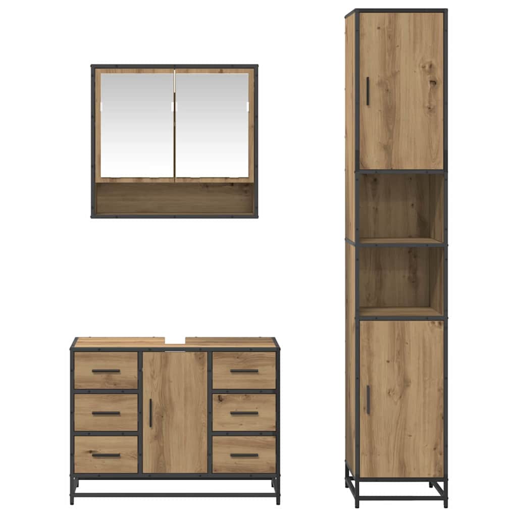 vidaXL Σετ Επίπλων Μπάνιου 3 τμχ. Artisan Oak 90 x 33 x 60 εκ.