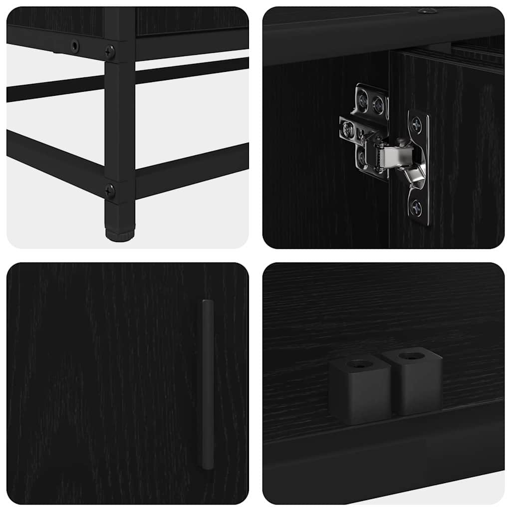 vidaXL Μονάδες TV 2 pcs Μαύρη Οξυά 240 x 35 x 41 εκ Επεξεργασμένο ξύλο