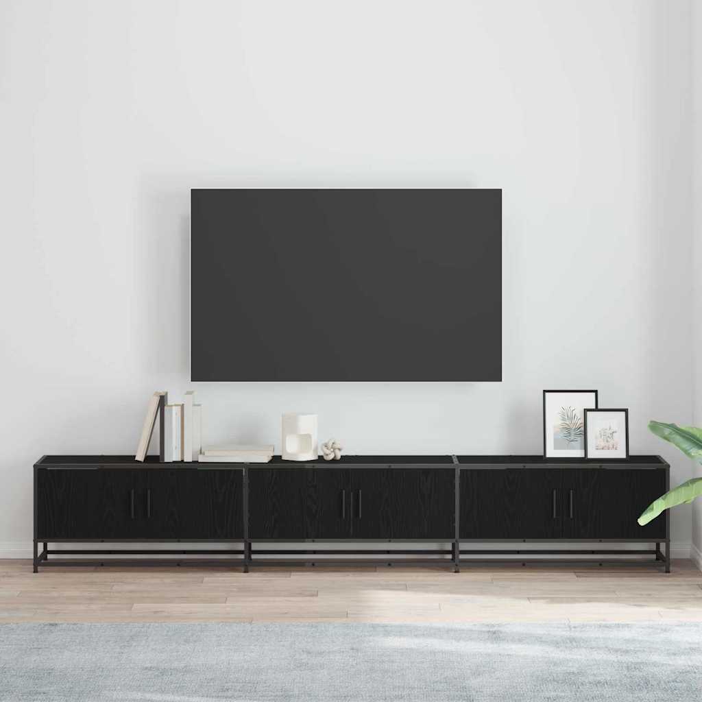 vidaXL Μονάδες TV 2 pcs Μαύρη Οξυά 240 x 35 x 41 εκ Επεξεργασμένο ξύλο