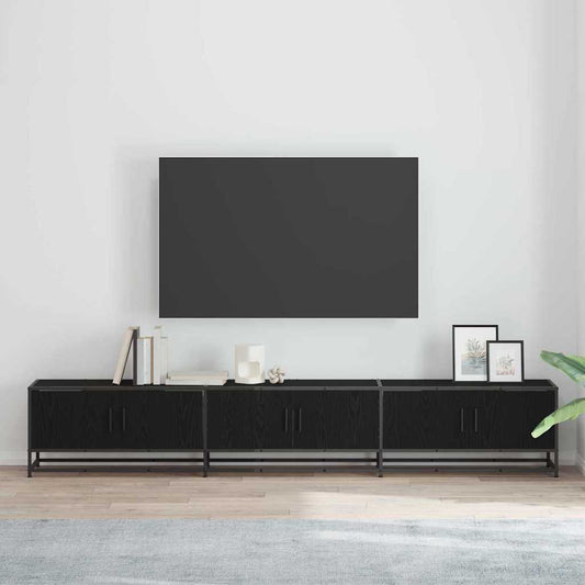 vidaXL Μονάδες TV 2 pcs Μαύρη Οξυά 240 x 35 x 41 εκ Επεξεργασμένο ξύλο
