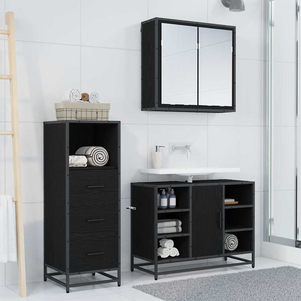 vidaXL Σετ Επίπλων Μπάνιου 3 τμχ. Παλιό Ξύλο 35 x 37,5 x 166 εκ.