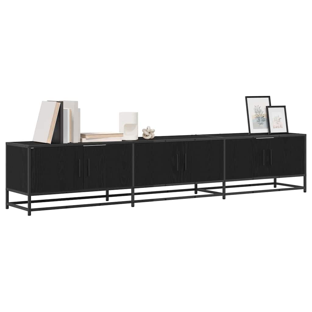 vidaXL Ντουλάπι TV Μαύρη δρυς 210 x 35 x 41 εκ Επεξεργασμένο ξύλο