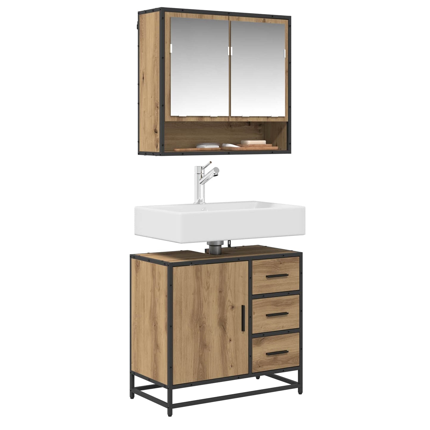 vidaXL Σετ Επίπλων Μπάνιου 2 τμχ. Artisan Oak 65 x 33 x 60 εκ