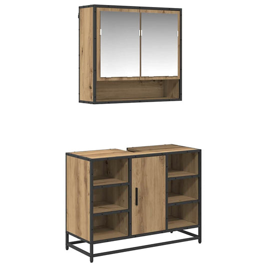 vidaXL Σετ Επίπλων Μπάνιου 2 pcs Artisan Oak Επεξεργασμένο ξύλο