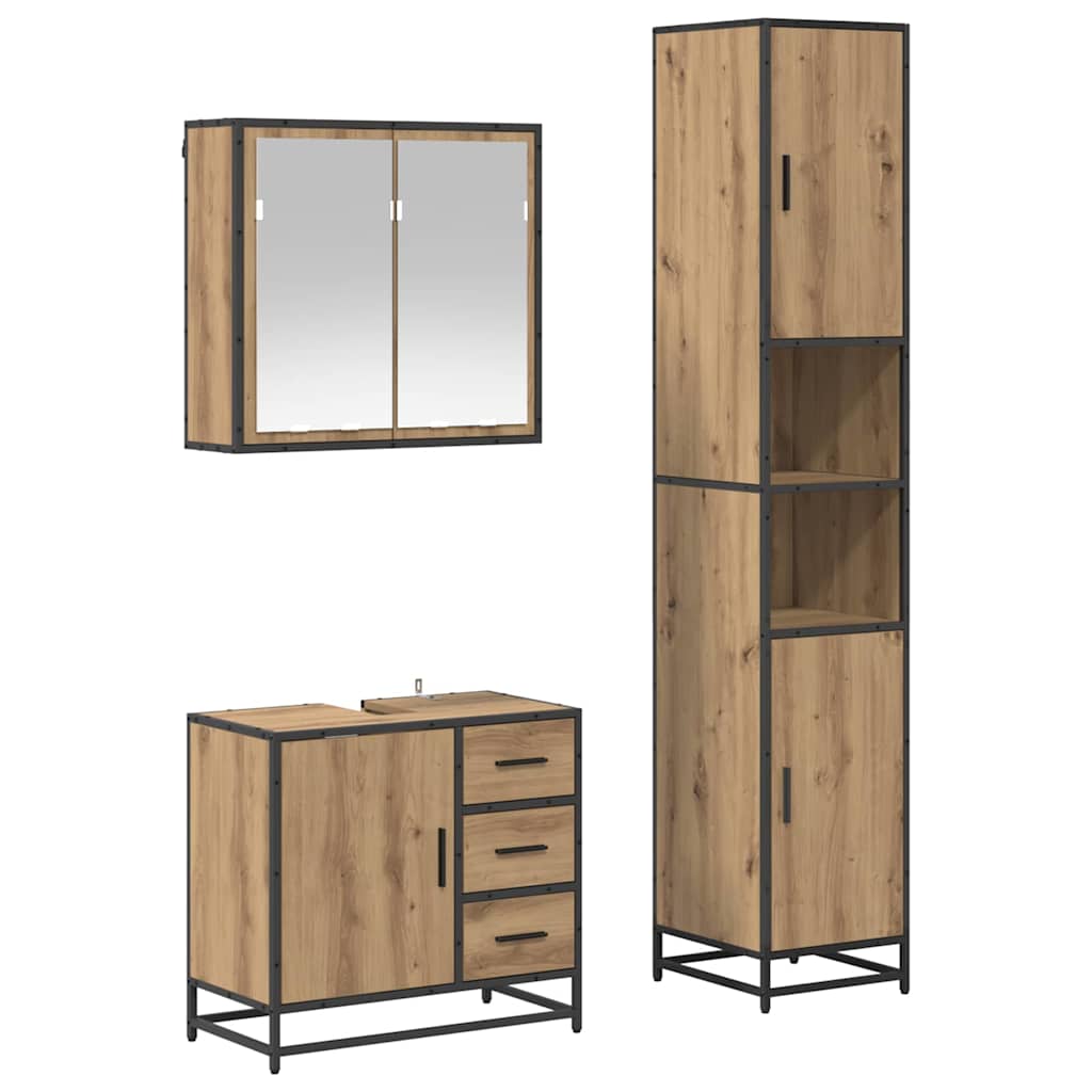 vidaXL Σετ Επίπλων Μπάνιου 3 τμχ. Artisan Oak 65 x 33 x 60 εκ