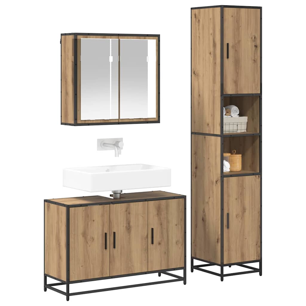 vidaXL Σετ Επίπλων Μπάνιου 3 τμχ. Artisan Oak 65 x 33 x 60 εκ