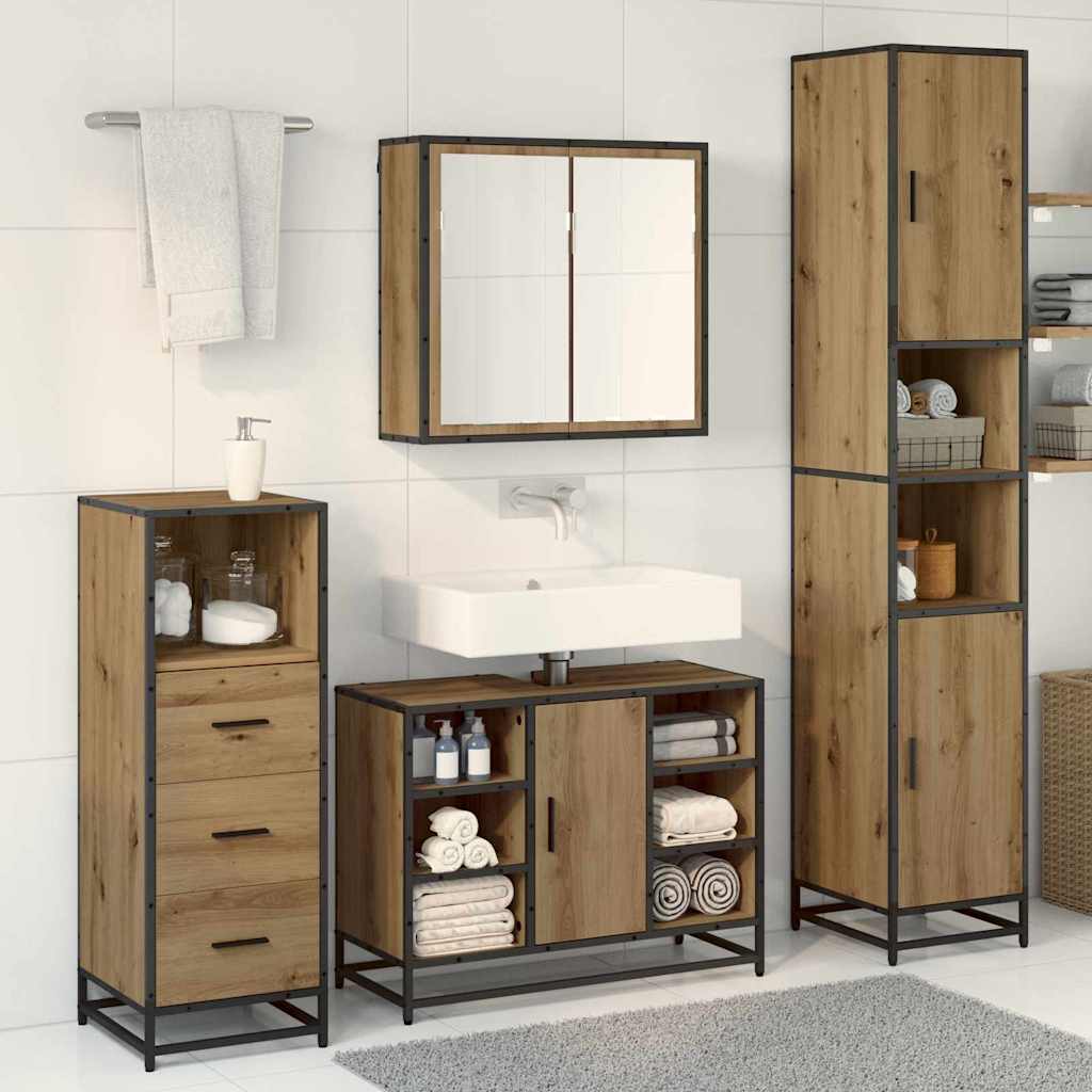 vidaXL Σετ Επίπλων Μπάνιου 3 τμχ. Artisan Oak 80 x 33 x 60 εκ