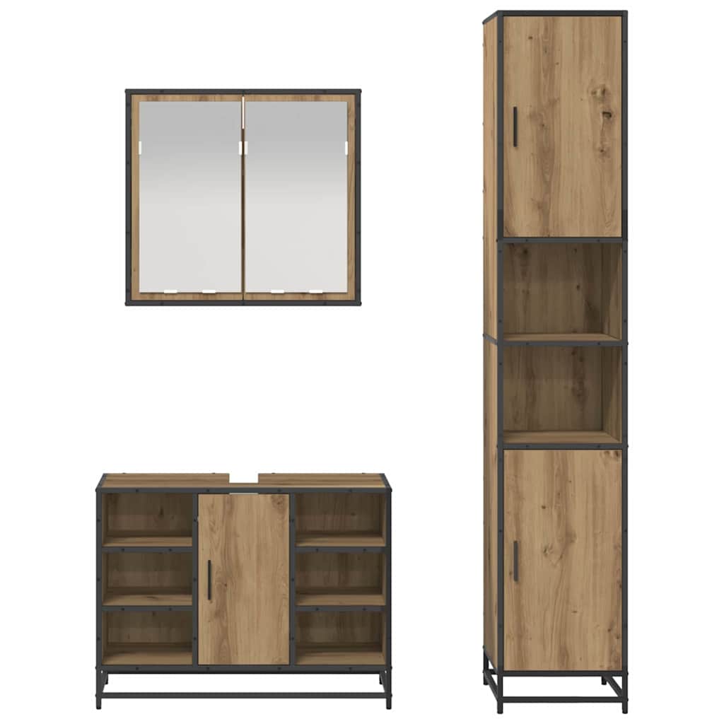 vidaXL Σετ Επίπλων Μπάνιου 3 τμχ. Artisan Oak 80 x 33 x 60 εκ