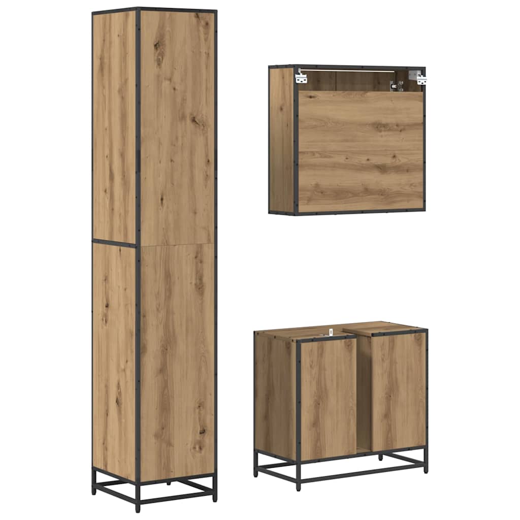 vidaXL Σετ Επίπλων Μπάνιου 3 τμχ. Artisan Oak