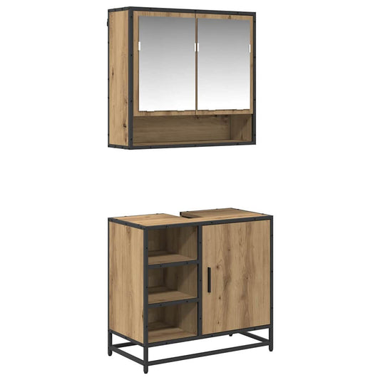 vidaXL Σετ Επίπλων Μπάνιου 2 pcs Artisan Oak Επεξεργασμένο ξύλο