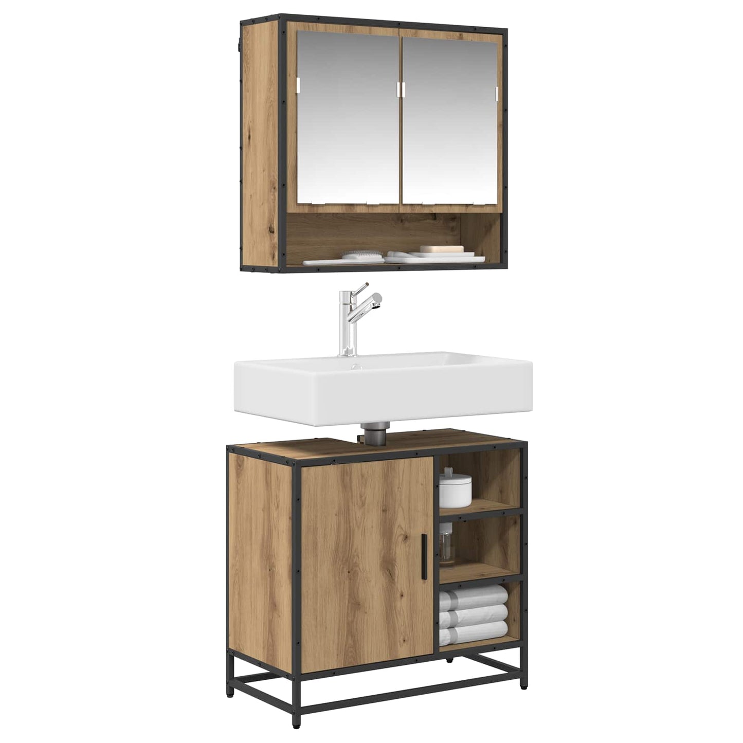 vidaXL Σετ Επίπλων Μπάνιου 2 τμχ. Artisan Oak 65 x 33 x 60 εκ