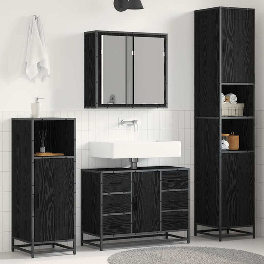 vidaXL Σετ Επίπλων Μπάνιου 3 τμχ. Μαύρη Οξυά 80 x 33 x 60 εκ