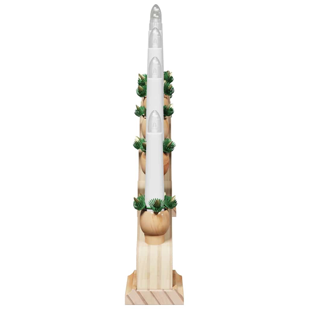 vidaXL Χριστουγεννιάτικος Κεφαλόσκαφος με 10 LED Κεριά Καφέ