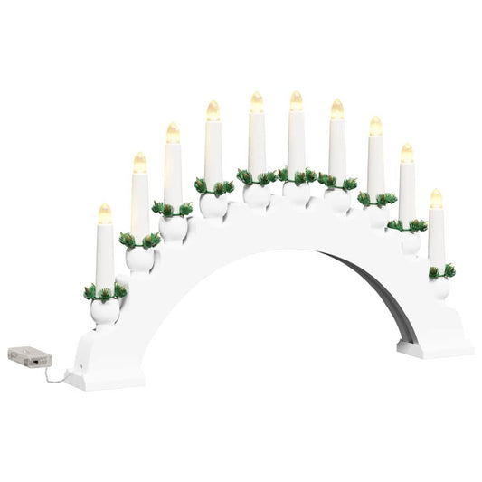 vidaXL Χριστουγεννιάτικος Κεφαλόσκαφος με 10 LED Κεριά LED Θερμό λευκό