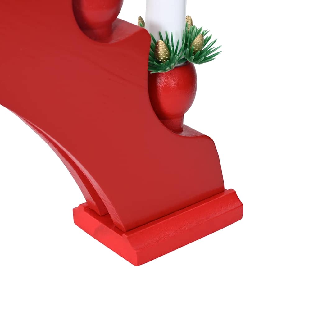 vidaXL Χριστουγεννιάτικος Κεφαλόσκαφος με 10 LED Κεριά Κόκκινο