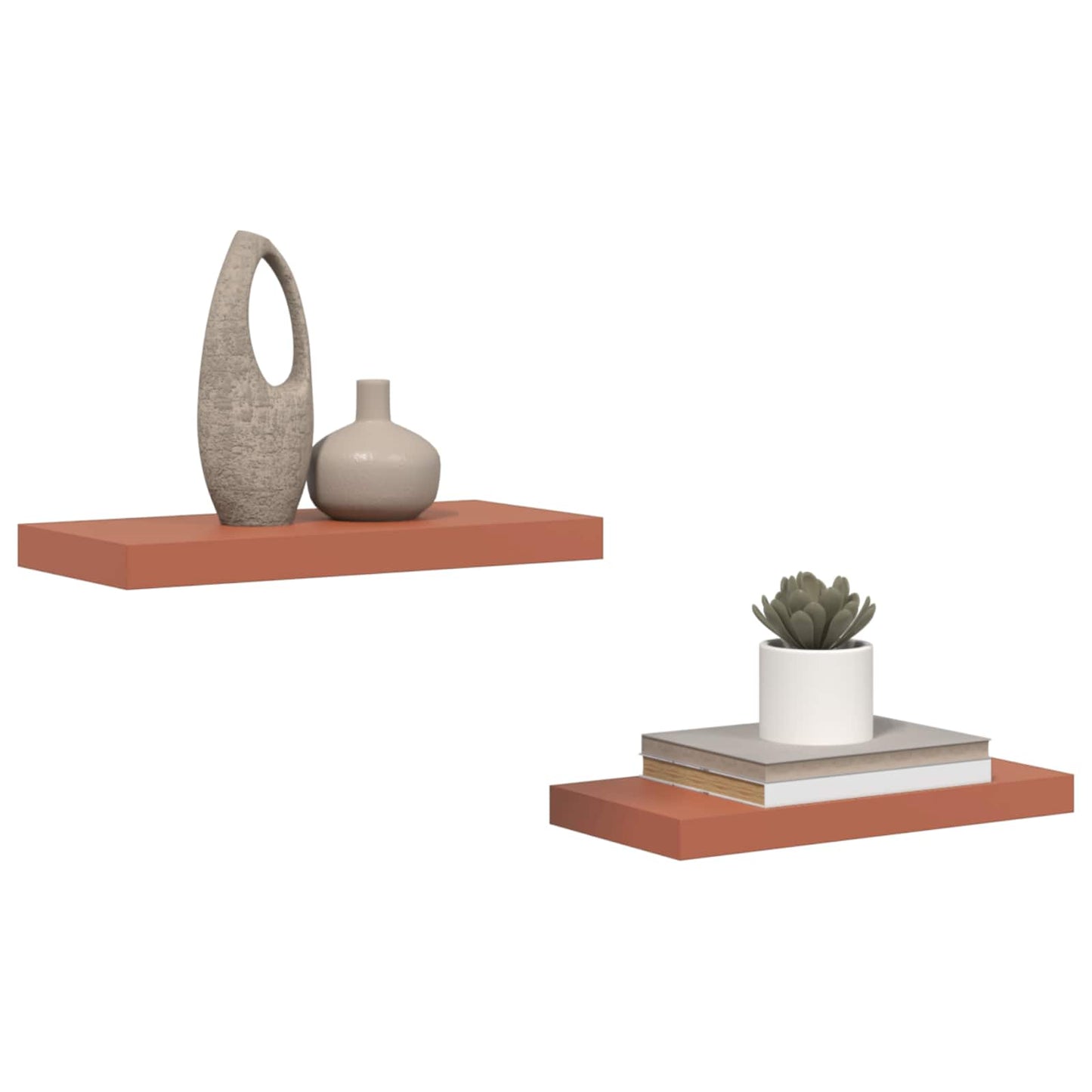 vidaXL Ράφι Τοίχου 2 pcs Κόκκινο 50 x 23 x 4 εκ. Επεξεργασμένο ξύλο