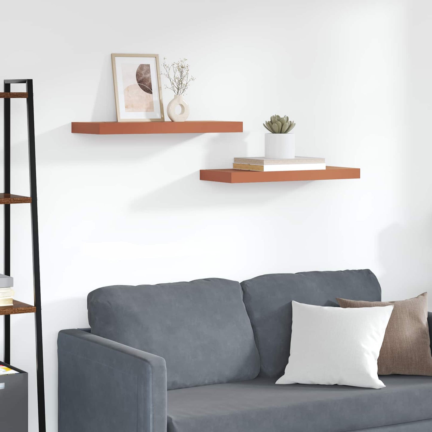 vidaXL Ράφι Τοίχου 2 pcs Κόκκινο 60 x 23 x 4 εκ. Επεξεργασμένο ξύλο