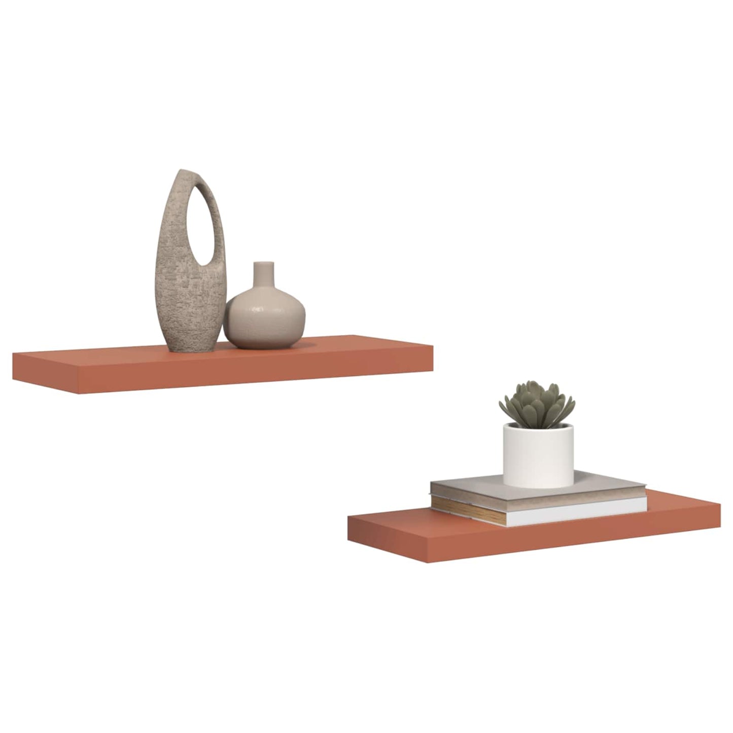 vidaXL Ράφι Τοίχου 2 pcs Κόκκινο 60 x 23 x 4 εκ. Επεξεργασμένο ξύλο