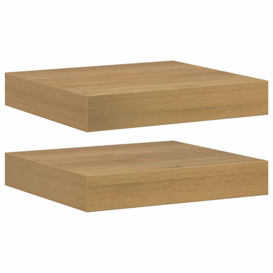 vidaXL Ράφι Τοίχου 2 τμχ. Καφέ 23 x 23,5 x 3,8 cm Επεξεργασμένο Ξύλο