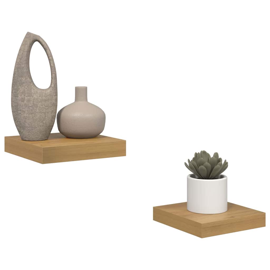 vidaXL Ράφι Τοίχου 2 pcs Καφέ 23 x 23,5 x 4 εκ Επεξεργασμένο ξύλο