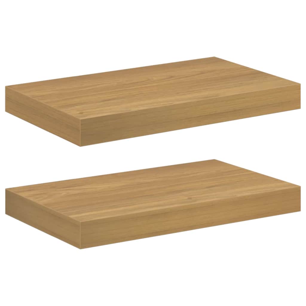 vidaXL Ράφι Τοίχου 2 τμχ. Καφέ 40 x 23,5 x 3,8 εκ. Επεξεργασμένο Ξύλο