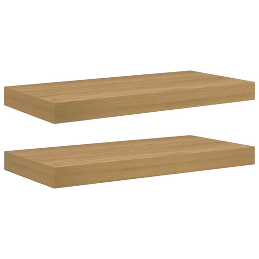 vidaXL Ράφι Τοίχου Επιτοίχιο 2 τμχ. Καφέ 50 x 23,5 x 3,8 εκ