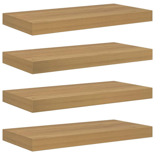 vidaXL Ράφι Τοίχου Επιτοίχιο 4 τμχ. Καφέ 50 x 23,5 x 3,8 εκ