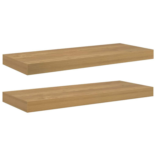 vidaXL Ράφι Τοίχου 2 τμχ. Καφέ 60 x 23,5 x 3,8 cm Επεξεργασμένο Ξύλο