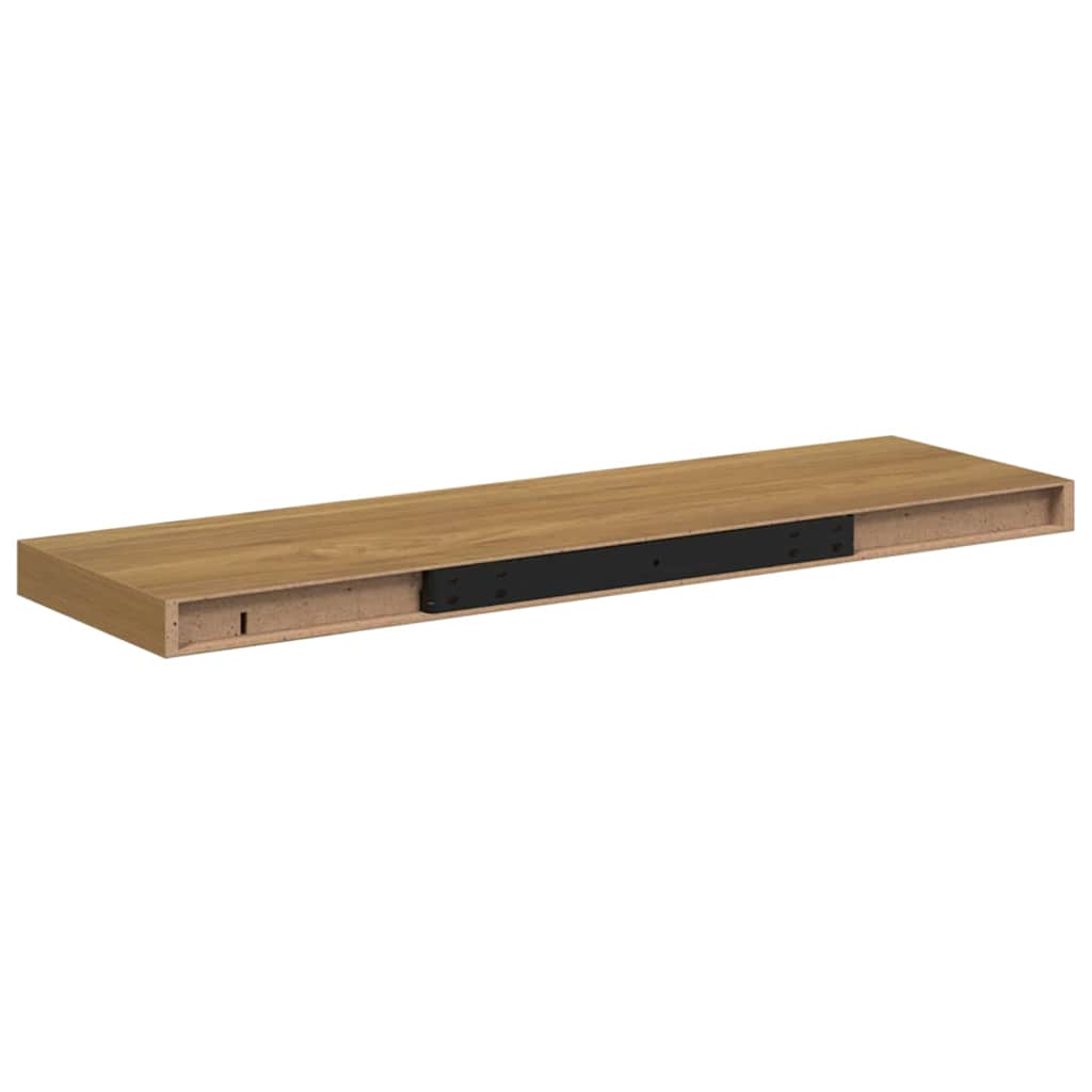vidaXL Ράφι Τοίχου 2 τμχ. Καφέ 80 x 23,5 x 3,8 cm Επεξεργασμένο Ξύλο
