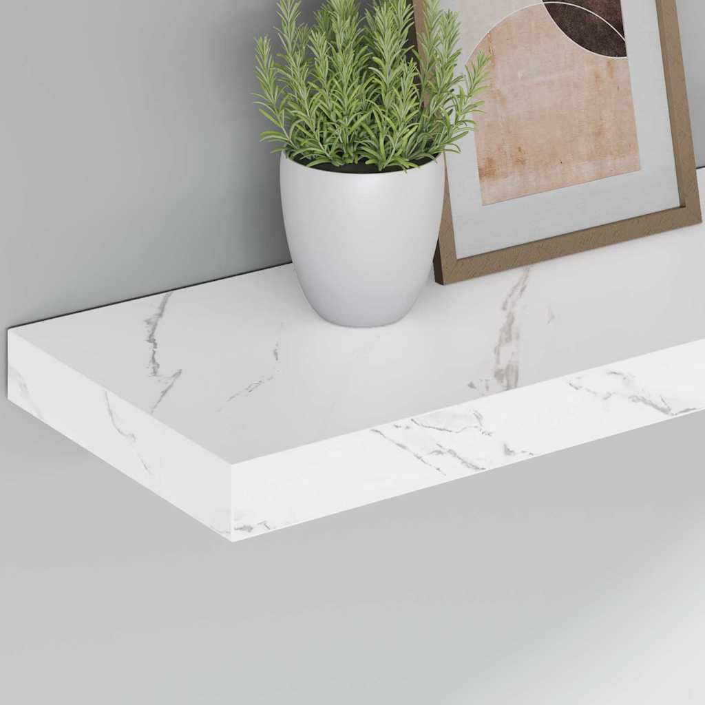 vidaXL Ράφι Τοίχου Επιτοίχιο 4 pcs Λευκό Μάρμαρο 50 x 23 x 4 εκ.