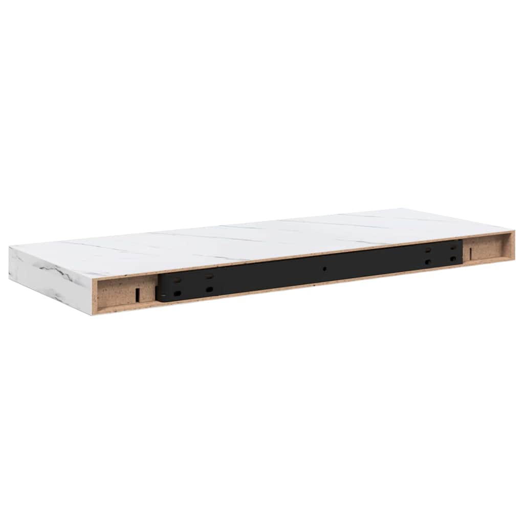 vidaXL Ράφι Τοίχου Επιτοίχιο 4 pcs Λευκό Μάρμαρο 50 x 23 x 4 εκ.