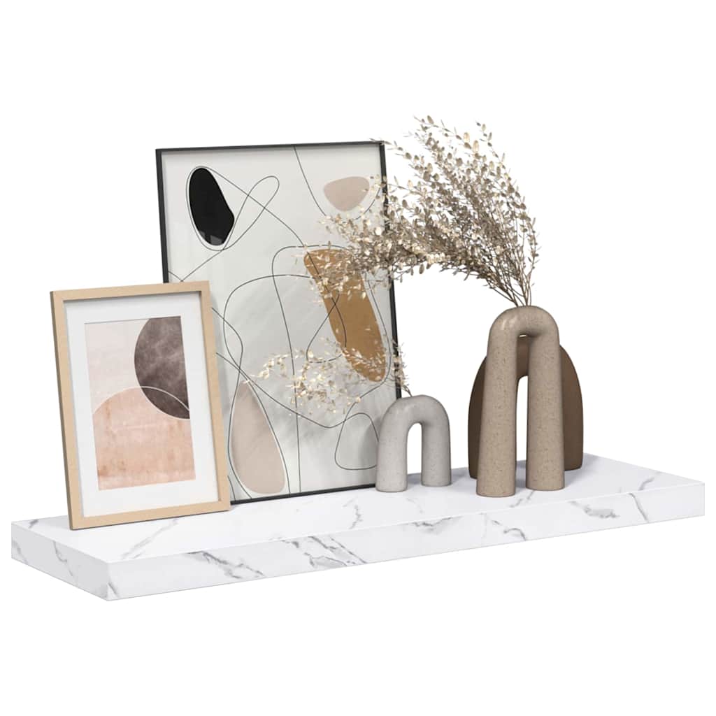 vidaXL Ράφι Τοίχου Λευκό Μάρμαρο 90 x 23,5 x 4 εκ Επεξεργασμένο ξύλο