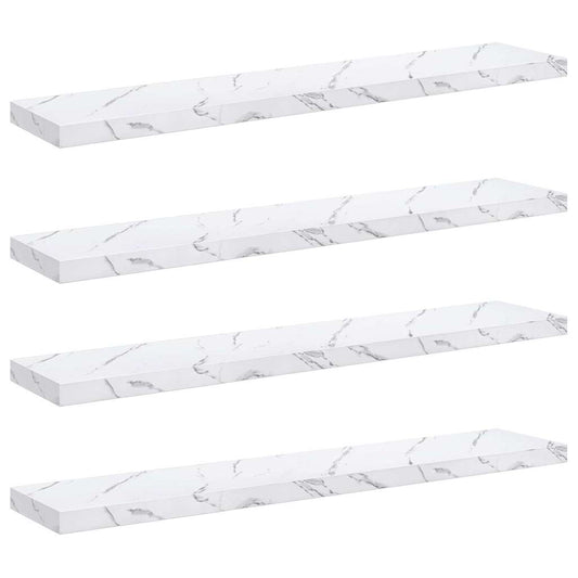 vidaXL Ράφι Τοίχου 4 τμχ. Λευκό Μάρμαρο 120 x 23,5 x 3,8 cm