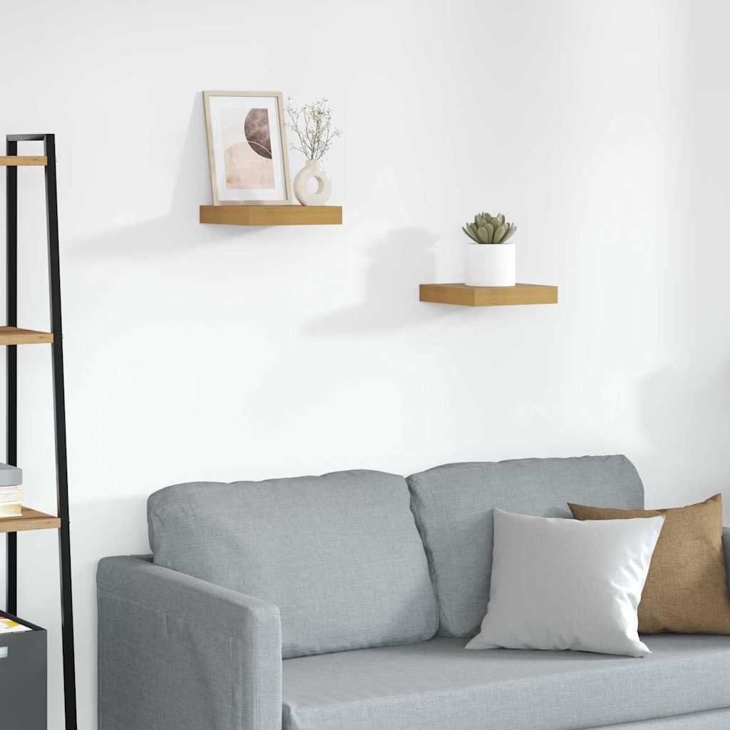 vidaXL Ράφι Τοίχου 2 pcs Μπεζ 23 x 23,5 x 4 εκ Επεξεργασμένο ξύλο