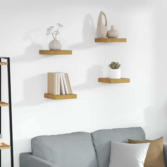 vidaXL Ράφι Τοίχου 4 τμχ. Μπεζ 23 x 23,5 x 3,8 cm Επεξεργασμένο Ξύλο