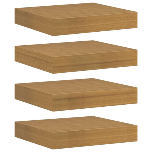 vidaXL Ράφι Τοίχου 4 τμχ. Μπεζ 23 x 23,5 x 3,8 cm Επεξεργασμένο Ξύλο