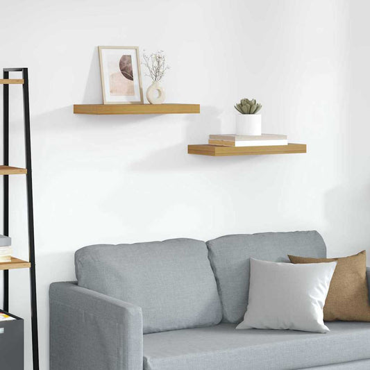 vidaXL Ράφι Τοίχου 2 pcs Μπεζ 50 x 23 x 4 εκ. Επεξεργασμένο ξύλο