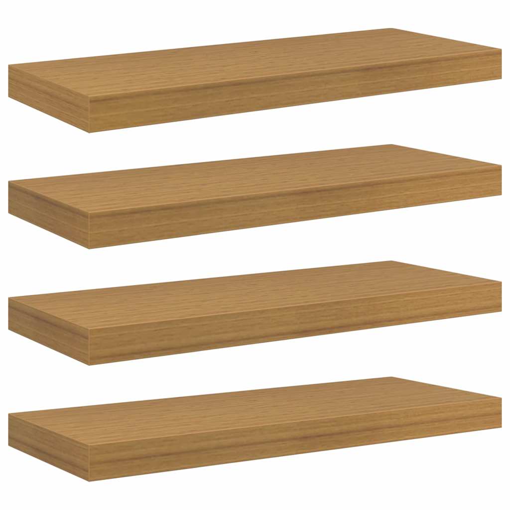 vidaXL Ράφι Τοίχου 4 pcs Μπεζ 50 x 23 x 4 εκ. Επεξεργασμένο ξύλο