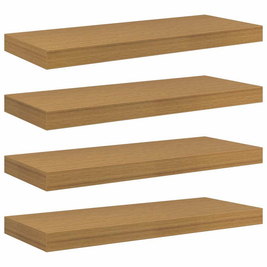 vidaXL Ράφι Τοίχου 4 τμχ. Μπεζ 60 x 23,5 x 3,8 cm Επεξεργασμένο Ξύλο