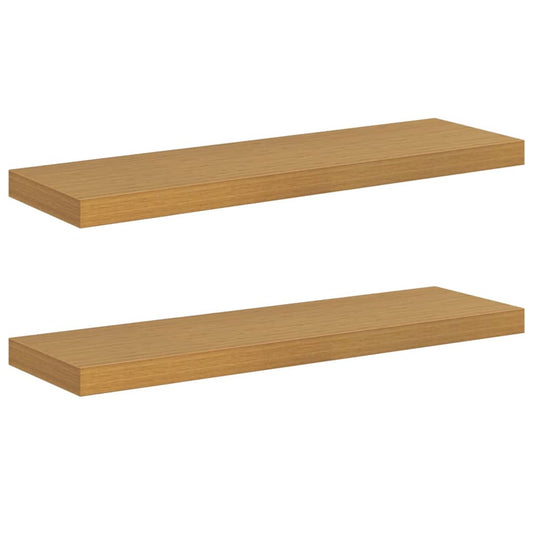 vidaXL Ράφι Τοίχου 2 pcs Μπεζ 80 x 23,5 x 4 εκ Επεξεργασμένο ξύλο