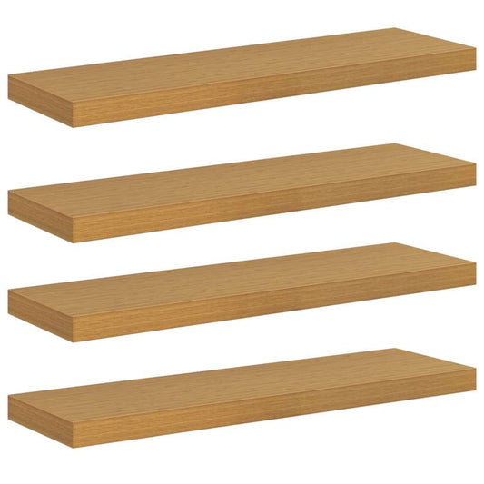 vidaXL Ράφι Τοίχου Επιτοίχιο 4 τμχ. Μπεζ 80 x 23,5 x 3,8 cm