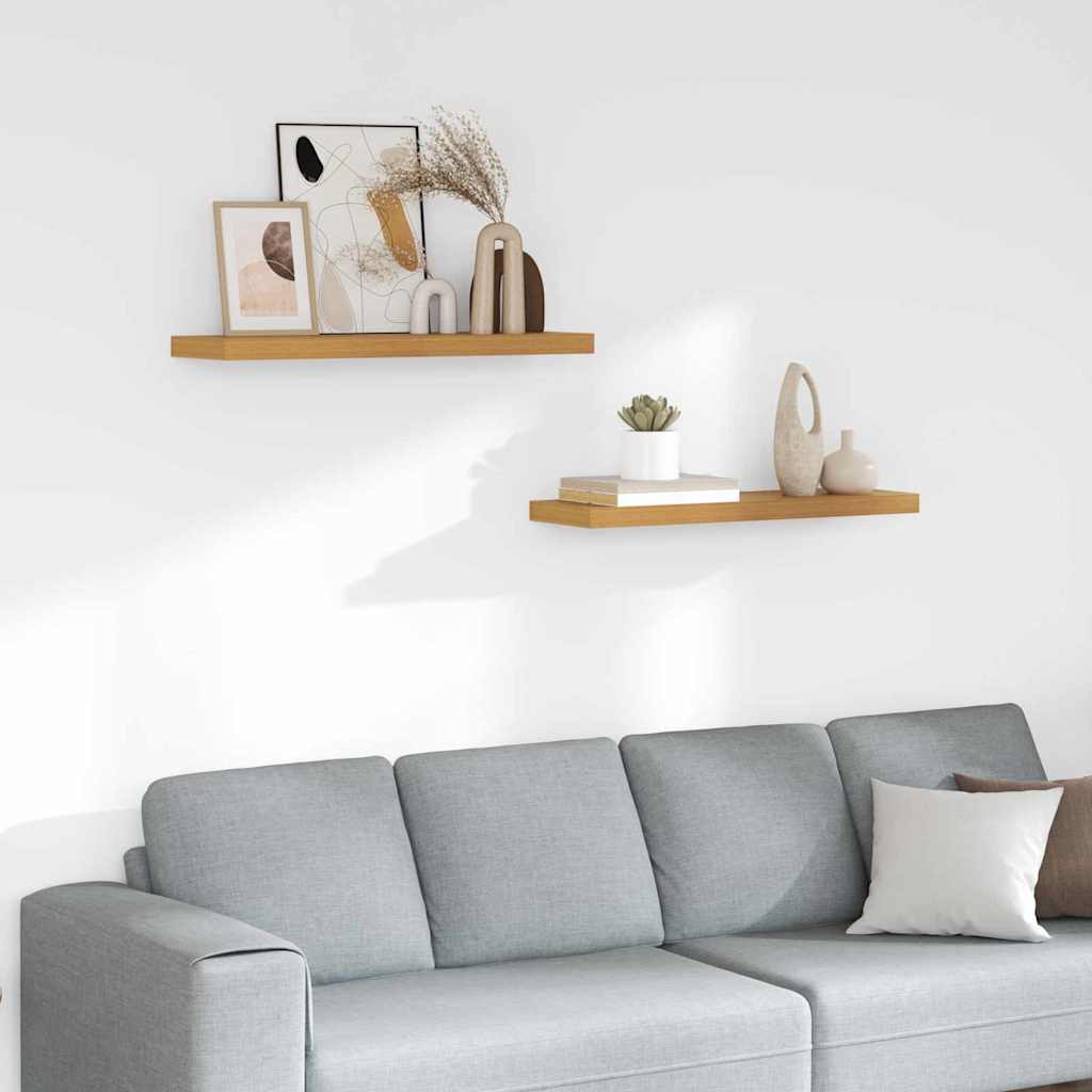 vidaXL Ράφι Τοίχου 2 pcs Μπεζ 90 x 23,5 x 4 εκ Επεξεργασμένο ξύλο