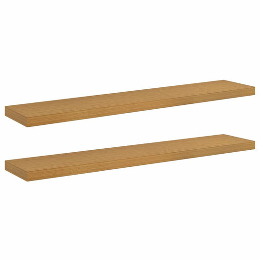 vidaXL Ράφι Τοίχου 2 pcs Μπεζ 120 x 23,5 x 4 εκ Επεξεργασμένο ξύλο