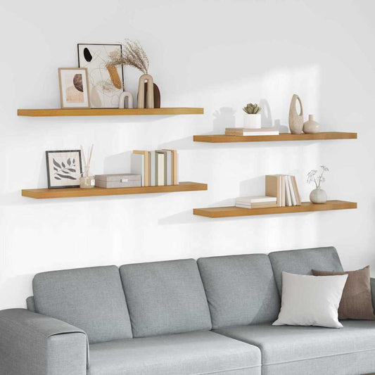 vidaXL Ράφι Τοίχου 4 τμχ. Μπεζ 120 x 23,5 x 3,8 cm Επεξεργασμένο Ξύλο