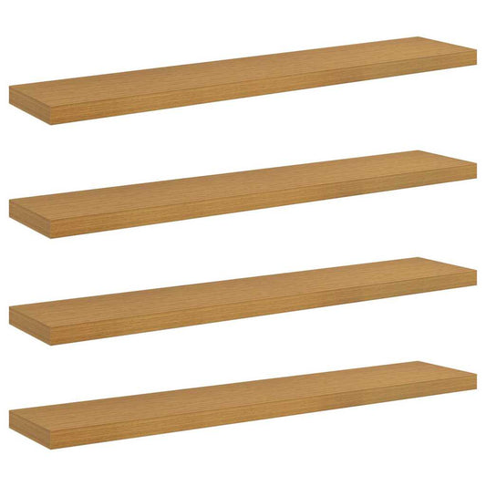 vidaXL Ράφι Τοίχου 4 pcs Μπεζ 120 x 23,5 x 4 εκ Επεξεργασμένο ξύλο
