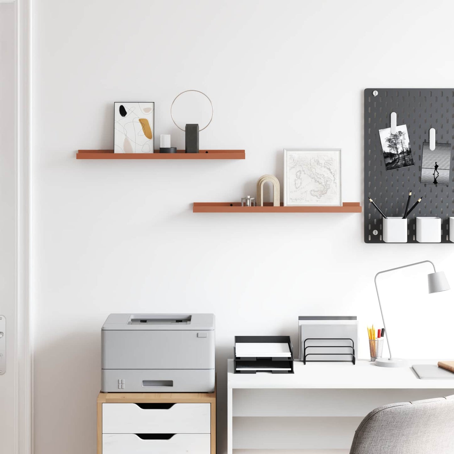 vidaXL Ράφι Τοίχου 2 pcs Κόκκινο 60 x 9 x 3 cm Επεξεργασμένο ξύλο