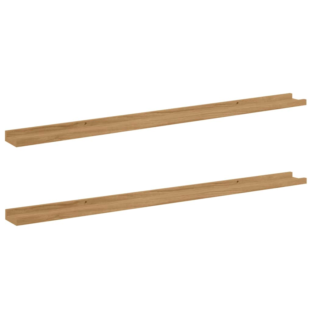 vidaXL Ράφι Τοίχου 2 τμχ. Καφέ 115 x 9 x 3 cm Επεξεργασμένο Ξύλο