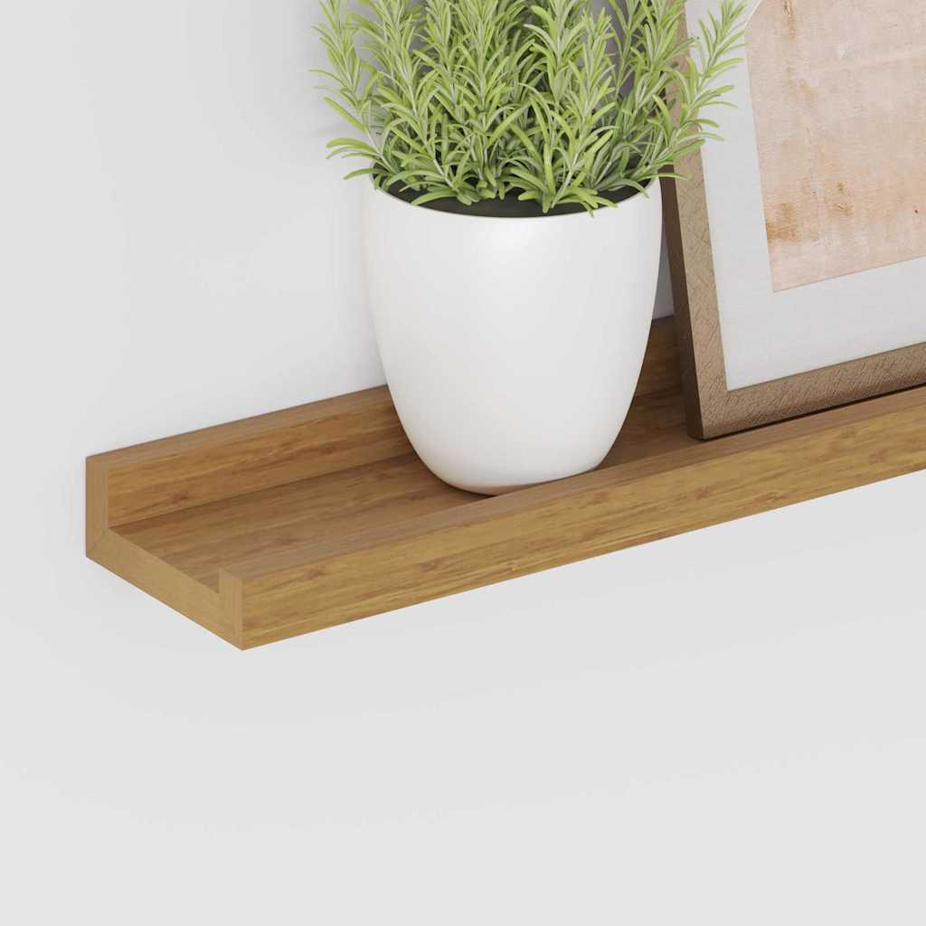 vidaXL Ράφι Τοίχου 2 pcs Μπεζ 100 x 9 x 3 cm Επεξεργασμένο ξύλο