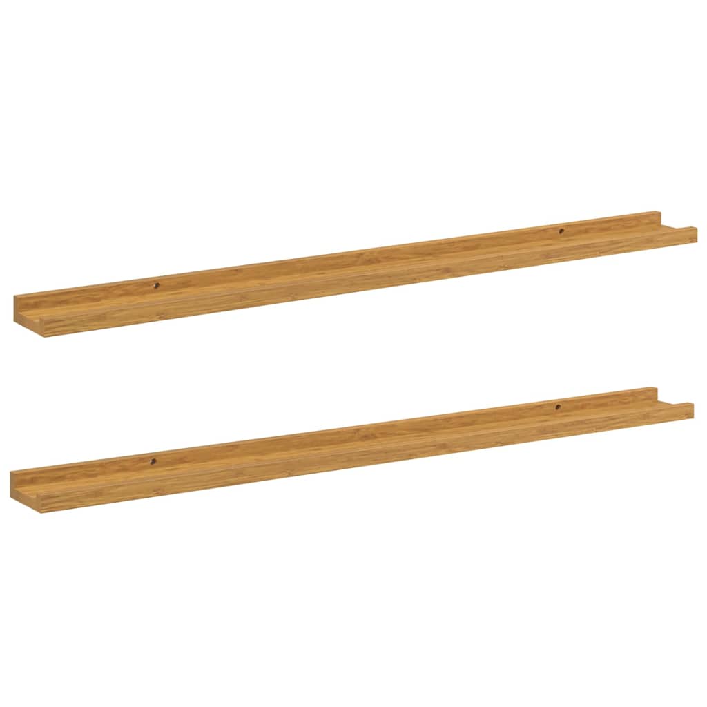 vidaXL Ράφι Τοίχου 2 pcs Μπεζ 100 x 9 x 3 cm Επεξεργασμένο ξύλο