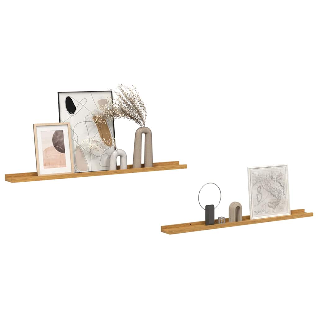 vidaXL Ράφι Τοίχου 2 pcs Μπεζ 100 x 9 x 3 cm Επεξεργασμένο ξύλο